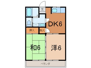 豊饒 徒歩2分 3階の物件間取画像